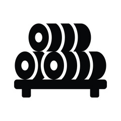 An editable glyph style icon of log cakes