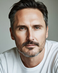 Obraz premium Business man on white background, Business man smiling close-up