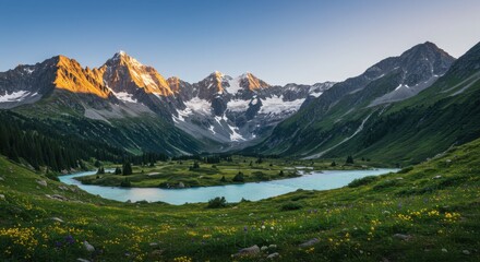 Majestic Mountain Lake at Sunset