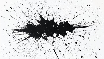 Black Paint Splatter on White Background, Abstract Texture. Black paint splash texture. Abstract Paint Splash Art.