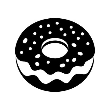 recommend clip art: powdered sugar doughnut icon, powdered sugar doughnut silhouette vector illustration-simple silhouette illustration of powdered sugar doughnut, perfect for powdered sugar doughnut logos and icons