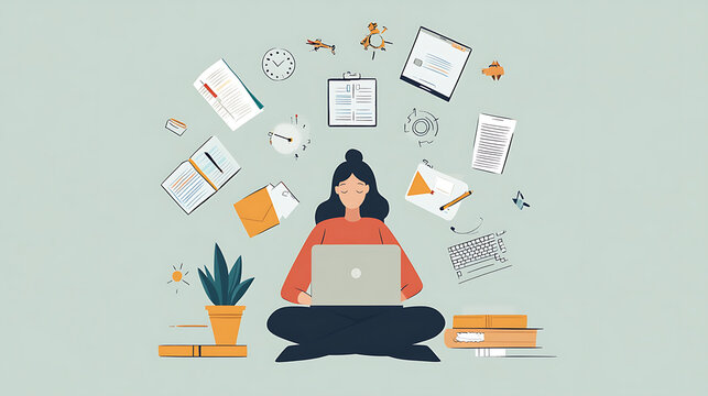 Hybrid workday routine balancing office tasks and remote work flexibility (2)