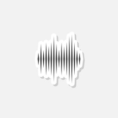 Sound waves icon sticker isolated on gray background