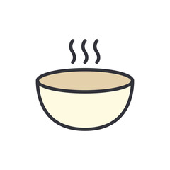 Bowl colored icons, minimalist vector illustration ,simple transparent graphic element .Isolated on white background