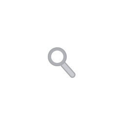 Modern search icon logo A light gray magnifying glass with a bold black outline, centered on a white background. The design is clean, geometric, and balanced, using a minimal, flat vector style