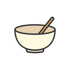 Bowl colored icons, minimalist vector illustration ,simple transparent graphic element .Isolated on white background