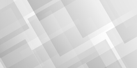 Vector white and gray overlap triangle geometric technology pattern. minimal rectangle arranged white lines transparent web square background layers. overlap web presentation design.