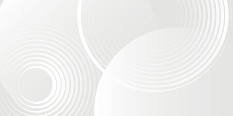 Fototapeta premium Abstract background with circles and halftone dots pattern. Grey and white backdrop