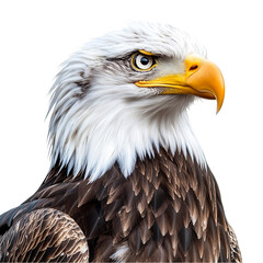 Obraz premium Majestic bald eagle portrait avian predator wildlife isolated on transparent background png