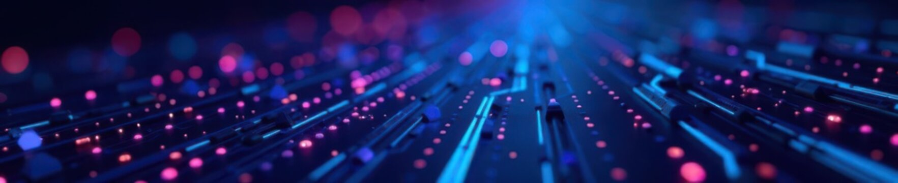 Digital binary code streams on dark blue gradient, futuristic, gradient