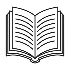 Open book clipart silhouette symbol icon design vector