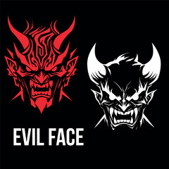 Evil Face vector design for t shirt 