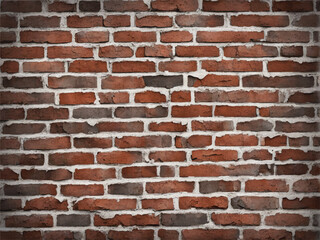 Brick wall background. Realistic brick wall vector illustration with detailed texture. Seamless brick wall.	