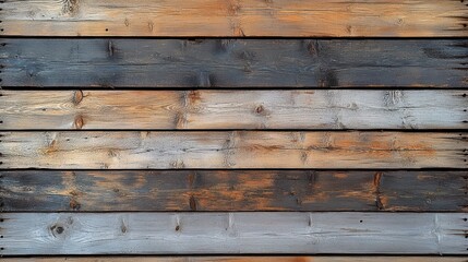 Obraz premium Rustic Aged Wooden Planks Texture Background Weathered Brown Gray Natural Grain Rough Surface