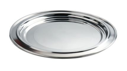 a metallic plate. isolated, transparent background