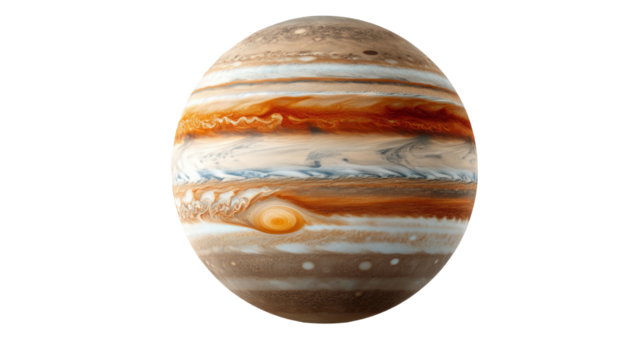 Planet Jupiter. isolated, transparent background