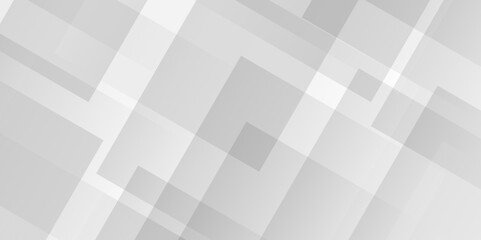 Vector white and gray overlap triangle geometric technology pattern. minimal rectangle arranged white lines transparent web square background layers. overlap web presentation design.