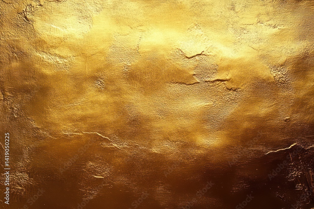 Poster golden metallic abstract texture with baroque style smooth reflective surface warm lighting luxury b