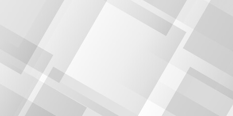 Vector white and gray overlap triangle geometric technology pattern. minimal rectangle arranged white lines transparent web square background layers. overlap web presentation design.