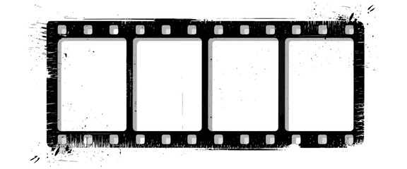 Vintage black film strip frame with 35mm photo reel design