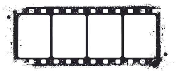 Vintage black film strip frame with 35mm photo reel design