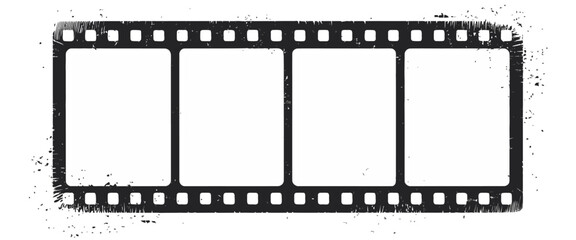 Vintage black film strip frame with 35mm photo reel design