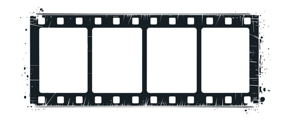 Vintage black film strip frame with 35mm photo reel design