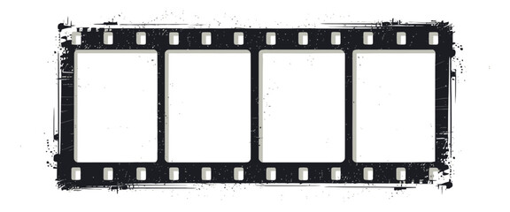 Vintage black film strip frame with 35mm photo reel design
