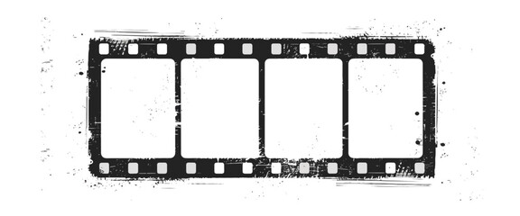 Vintage black film strip frame with 35mm photo reel design