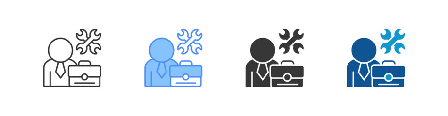 Professional Skills Multistyle Icon Sheet