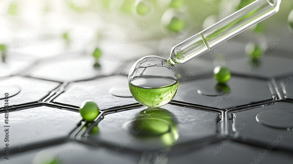 Poster high tech molecular extraction process capturing the isolation and analysis of an ultra rare botanic