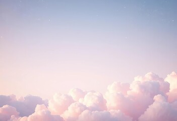 Pastel clouds and stars background; ample copy space High detail, sharp focus, clear light, texture, clouds