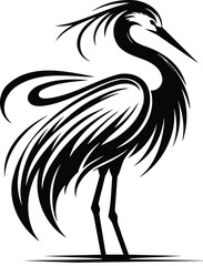 Obraz premium Elegant Heron Silhouette in Modern Illustration Style