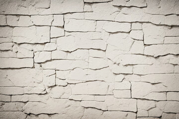 White cracked wall background. Cracked wall texture.  Damaged wall texture. Cracks in a wall.