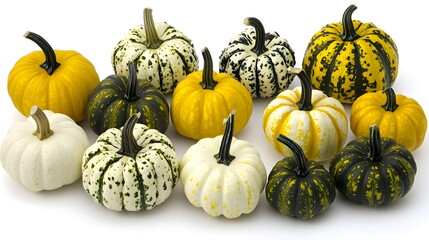 Autumn Harvest Pumpkins Gourds Variety Fall
