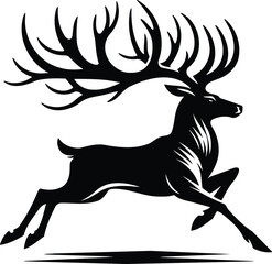 Majestic Reindeer Silhouette in Elegant Stride