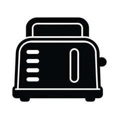 Toaster Stencil Icon Silhouette Vector Illustration