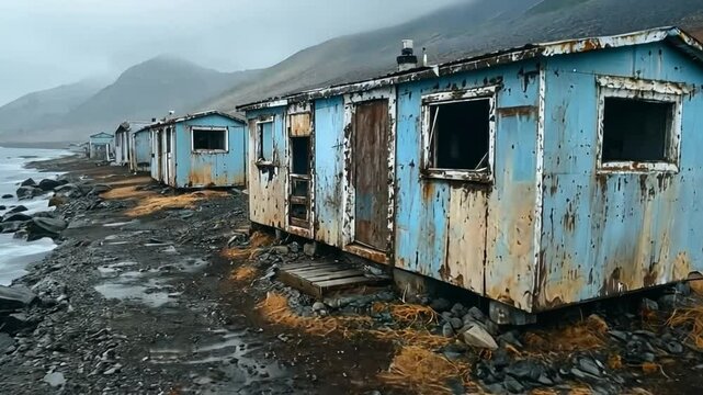 Abandoned cold-climate architecture, exploring forgotten Arctic research stations and isolated polar outposts reclaimed by natur.