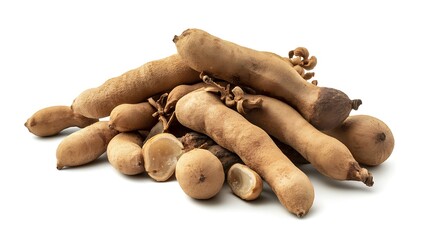 Ripe Tamarinds with Studio Shot, and White Background.