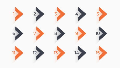 pack of directional shape bullet points background