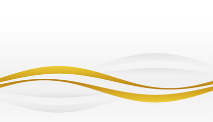 wavy style golden design minimal white banner for presentation