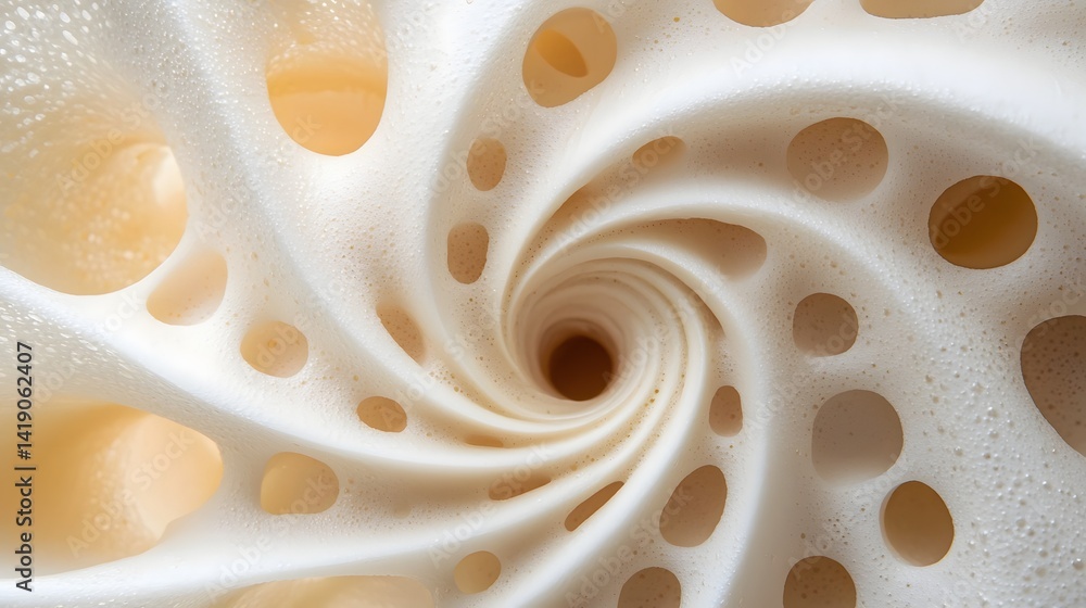 Poster exquisite close up of a flawlessly symmetrical rosetta latte art pattern showcasing the skilled craf