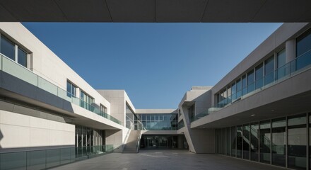 Modern Concrete Building Courtyard Architecture