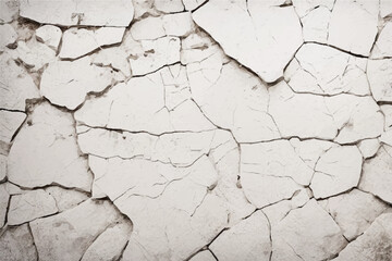 White cracked wall background. Cracked wall texture.  Damaged wall texture. Cracks in a wall.