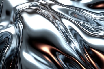 Abstract Fluid Silver Metal Texture with Ripple and Flow Effects