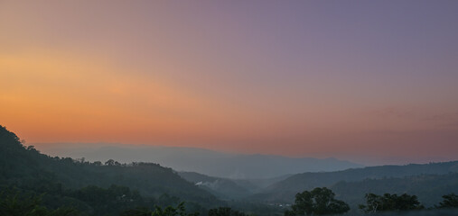 Mountain view with morning light