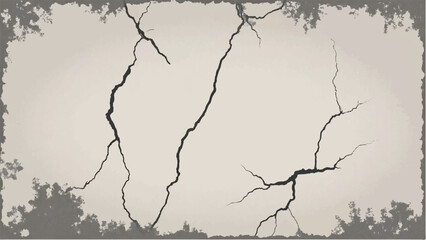 Cracked background. Old wall background with cracks. Vector illustration. Abstract illustration of cracked wall.