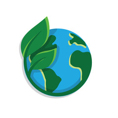 sustainable icon. earth and plant vector. reuse, recycle, net zero, green energy, eco-friendly concept. 3d simple design style