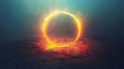 Obraz premium Soothing rainbow ring spinning over faded texture field