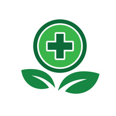 mental health icon. sustainability symbol. Health in plant. psychology, calmness, green energy. Solid design style. vector design template